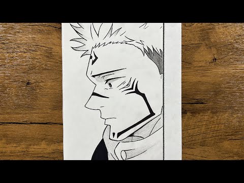 How to draw sukuna easy step-by-step | anime drawing