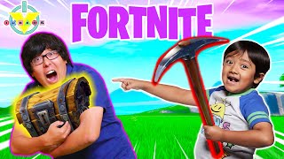 RYAN VS DADDY IN FORTNITE BATTLE! Let’s Play Fortnite with VTubers Ryan from Ryan’s World