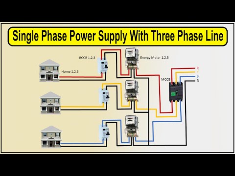 Single phase power Supply With Three Phase Line Wiring | 1 phase and 3 phase power supply