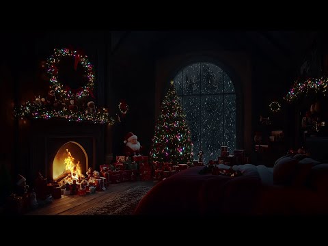 🎄Cozy Bedrooom for Christmas Atmosphere 🎅Snowstorm & Fireplace Burning for Calm Your Mind