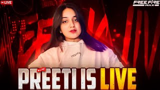 CUSTOMS WITH SUBSCRIBERS🥶❤️ | LIVE WITH PREETI🔴 | #guildtest #freefirelive #livestream #custom #ff