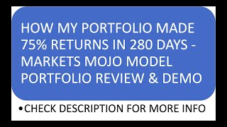 How my Portfolio made 75% returns in 280 days- Market Mojo Model Portfolio Review & Demo in English