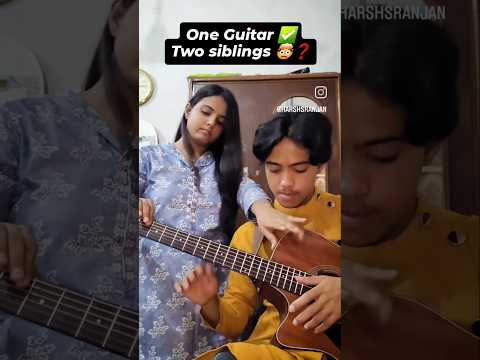 Bro Vs Sis 🔥🫵 Guitar Battle #siblings #fingerstyleguitar #drifting #rakshabandhan