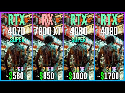 RTX 4070 SUPER vs RX 7900 XT vs RTX 4080 SUPER vs RTX 4090 - Test in 25 Games