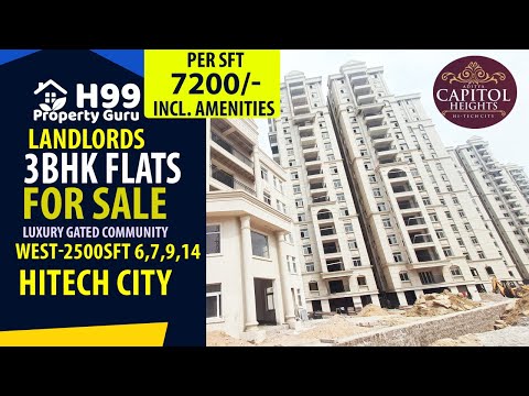 2500sft 3bhk Flats For sale HITECH City Aditya Capital Heights Gated Community Madhapur Kondapur