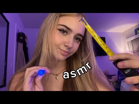 ASMR measuring and sketching you✏️(fast & aggressive, up close, inaudible whispers)