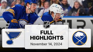 NHL Highlights | Blues vs. Sabres - November 14, 2024