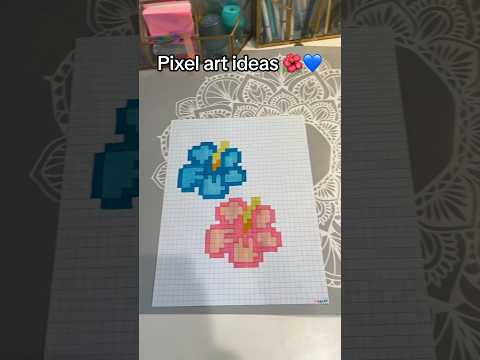 Pixel art ideas 🌺💙 #pixelart #pixelartideas #art #ideas #summer #flowers #viral