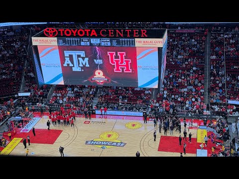 Coverage of #3 Houston Cougars 70-66 win vs Texas A&M basketball (Halal Guys Showcase)