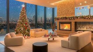 Dreamy Christmas Jazz ❄ Cozy Fireplace & Snowfall Ambience Jazz Music for Relaxation and Sleep