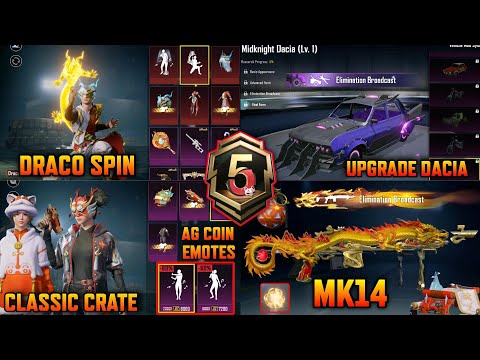 AG Coin Free Emote | Draco Luckyspin | MK14 Upgrade On-Hit | Upgrade Dacia Skin | Next Classic Crate