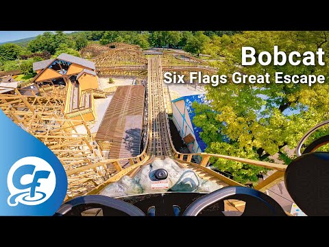 Bobcat front seat on-ride 5K POV @60fps Six Flags Great Escape