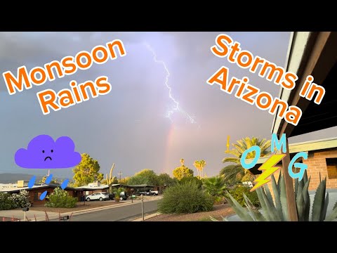 Arizona monsoon rains | Double rainbow 🌈