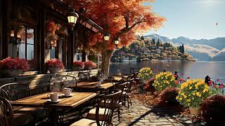 Cozy Porch Cafe Ambience & Relaxing Piano Music 3 Hours (4K)