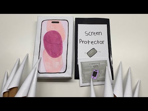 [🫧Paper DIY🫧] iPhone 15 Pink |Screen Protector | asmr | satisfying |🍓☁️✨