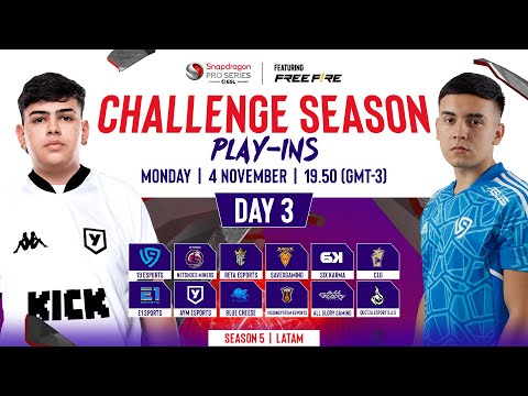 🔴Free Fire Challenge Play-Ins Day 3 | Season 5 | LATAM