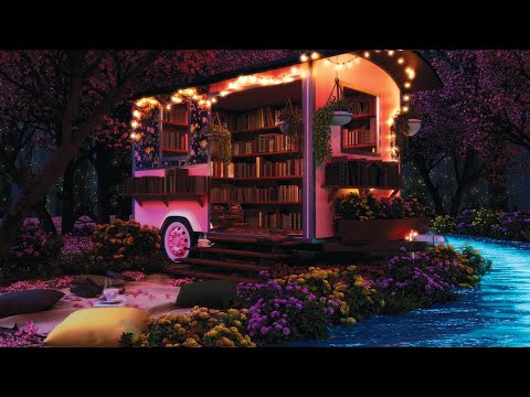 Forest Book Wagon Ambience: Night Forest Sounds, Gentle Creek, Cricket Sounds