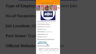 recruitment of 150 trainees inBHEL