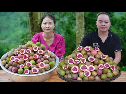 Harvest and cook jelly from passion fruit, Children's favorite summer refreshment