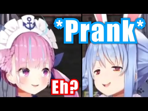 Pekora Prank Aqua During Their Cuphead Collab【Hololive/Usada Pekora】