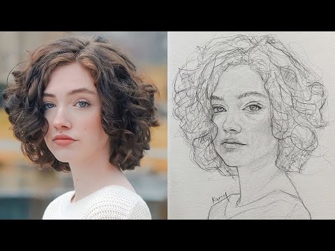 Learn to draw a beautiful girl's face step by step using the Loomis method