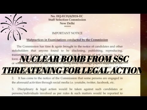 SSC YouTube Channels in Danger Debarment & Legal Action Notice!Know the Rules! #ssc#ssccgl