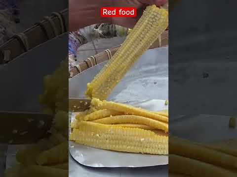 Corn cutting - street food #streetfood #food #foodie #corn #fruit #fruitcutting #corn #stream