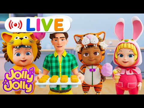 LIVE🔴Muffin man, Five little ducks + MORE | Jolly Jolly & Ice Cream - Best Kids Songs!