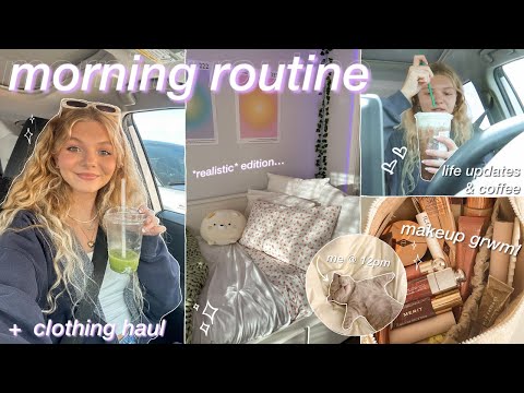 MY *realistic* MORNING ROUTINE: life updates, grwm, back to school clothing haul, & summer vlog 2023