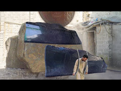 Inside Marble Factory Cutting Giant Marble Slabs