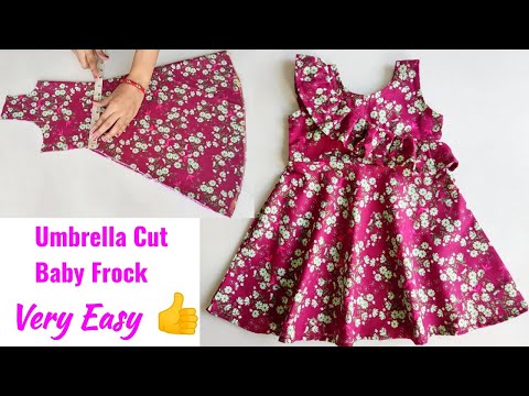 Umbrella Cut Baby Frock Cutting and stitching | Baby Frock Cutting and stitching