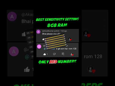 8GB Ram best sensitivity😤free fire headshot setting |8gb ram | 8gb ram Sensitivity⚙️#foryou#freefire