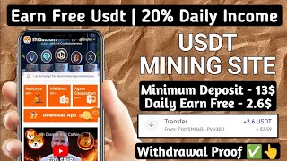 New Usdt Earning Site Usd Mining Site 2024 Best Investment Usdt Earning Website 661