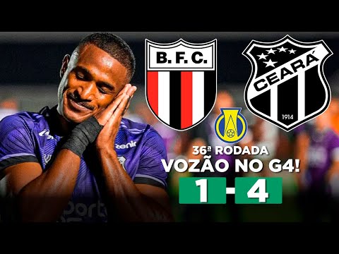 CEARÁ GOLEIA COM HAT-TRICK DE SAULO MINEIRO E ENTRA NO G4 DA SÉRIE B! BOTAFOGO-SP 1 x 4 CEARÁ