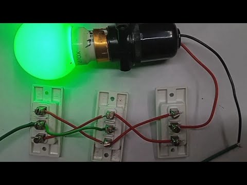 1bulb 3switch controls connection wairing एक बल्ब को तीन जगह से कैसे जलाये ravietc