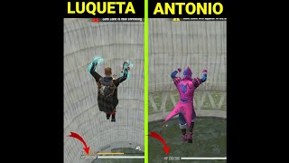 LUQUETA VS ANTONIO ABILITY TEST | FREE FIRE LUQUETA VS ANTONIO | FREE FIRE ANTONIO CHARACTER ABILITY