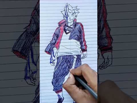 Boruto Speed Drawing 🔥#shorts #naruto#narutoshippuden #boruto #trending #sketch #trending #art #sub