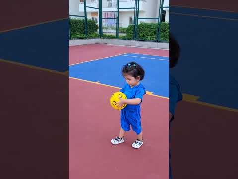 Anaisha playing basketball #babyactivities #babyplaying