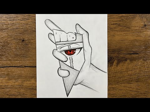 Kakashi art | How to draw Kakashi eye in mirror - step-by-step