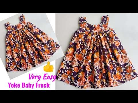 Very Easy Yoke Baby Frock cutting and stitching Full Tutorial | Baby Frock cutting and stitching 1-2