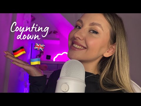 ASMR | counting down from 100 in English, German & Ukrainian 🇬🇧🇩🇪🇺🇦 ASMR to fall asleep