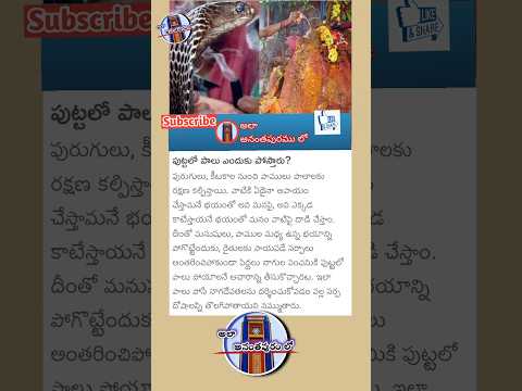 పుట్టలో పాలు ఎందుకు పోస్తారు | #nagulapanchami #sravanamasam #anantapur #andhrapradesh