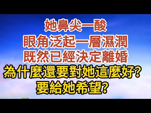 【完結】她鼻尖一酸，眼解泛起一層濕潤，既然已經決定離婚，為什麼還要對她這麼好？要給她希望？#愛情 #婚姻 #情感故事 #故事 #小說#現代言情