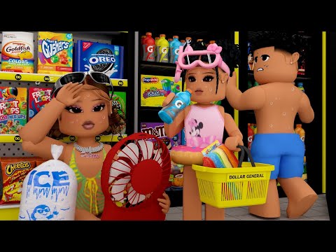 STUCK IN A DOLLAR GENERAL DURING A HEAT WAVE!! *BROKEN A/C!!* | Bloxburg Family Roleplay