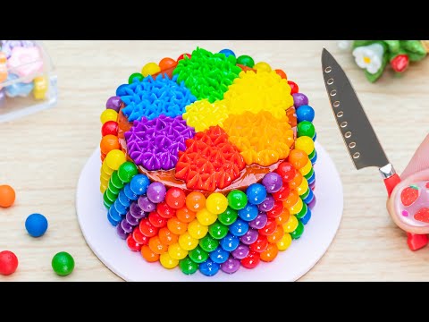 How to Make Beautiful Miniature Cake 🌈 Tasty Miniature Rainbow Cake Decorating by Lotus Cakes