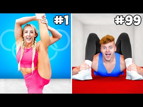 100 GYMNASTICS DARES IN 1 HOUR