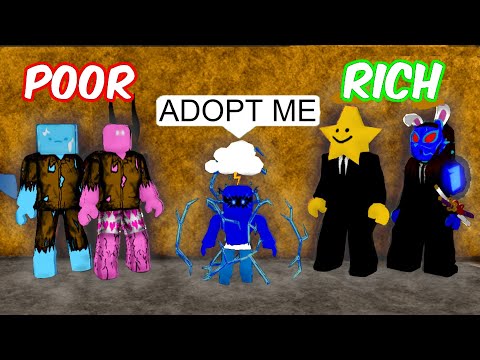 Adopted by HOMELESS vs BILLIONAIRE Blox Fruits Family