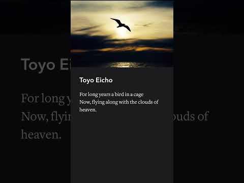 Toyo Eicho - For long years a bird in a cage. Now, flying along with the clouds of heaven.