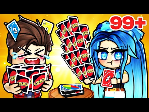 Making My Sister Take 99+ Cards in Roblox UNO!