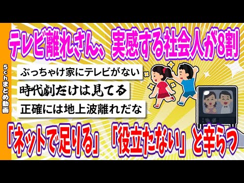 【2chまとめ】テレビ離れさん、実感する社会人が8割、「ネットで足りる」「役立たない」と辛らつ【面白いスレ】